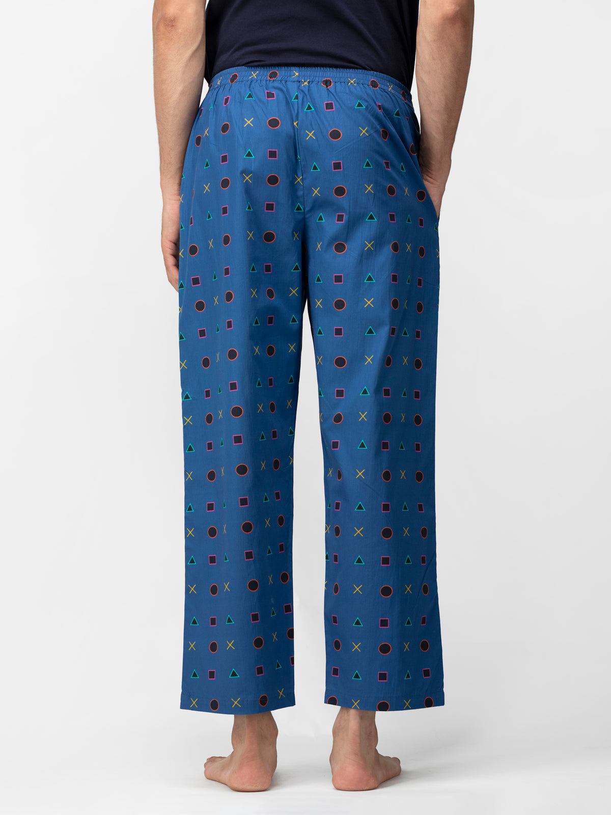 Blue Controller Print Cotton Pajamas