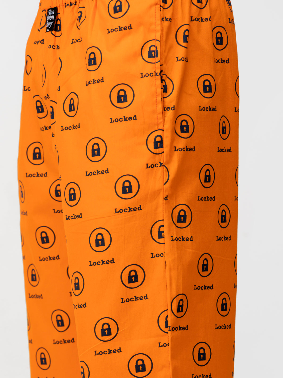 Orange Lock Print Cotton Pajamas