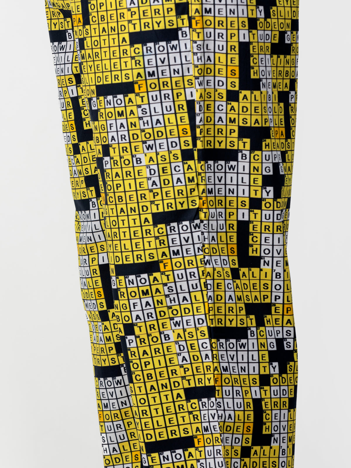 Yellow & Black Crossword Print Pajamas