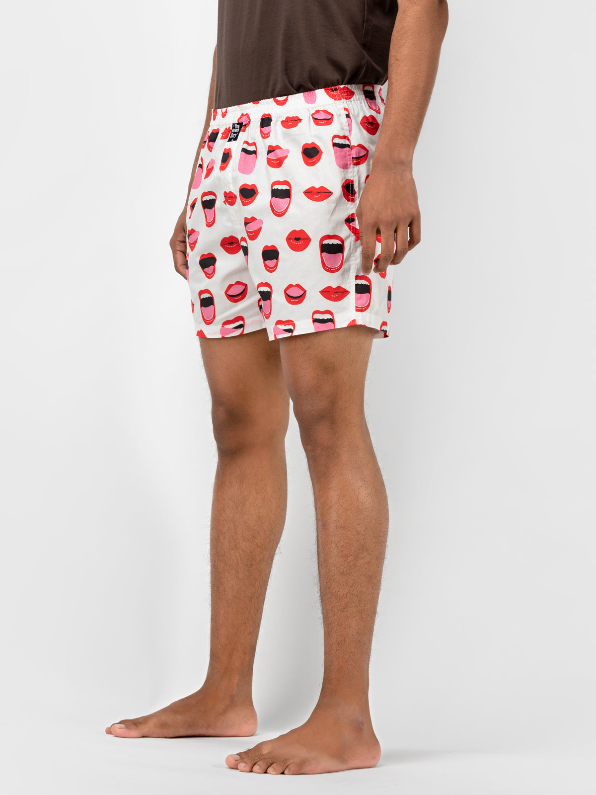 Surprise White Printed Cotton Boxer