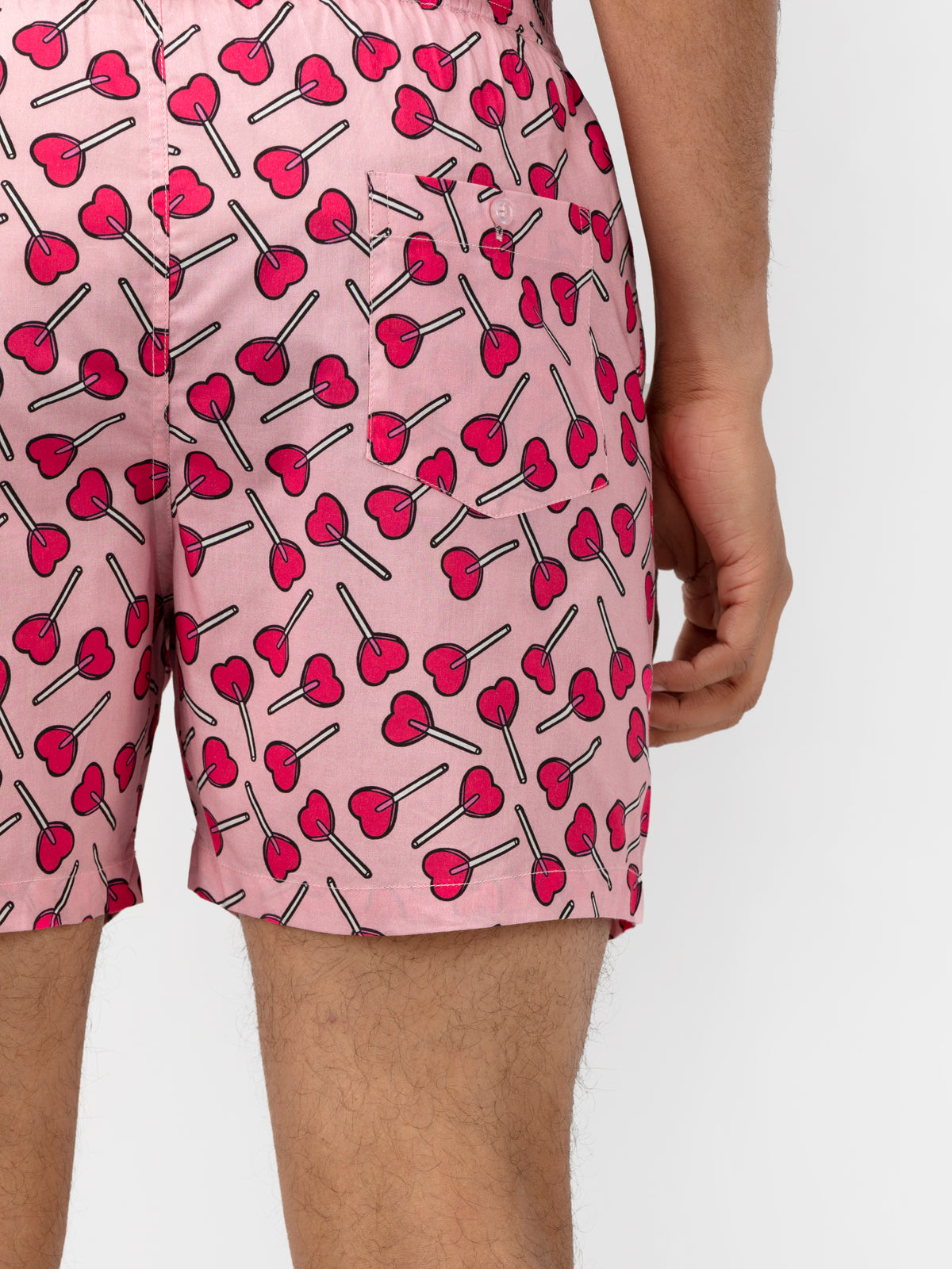 Lollypop: Pink Printed Cotton Boxers