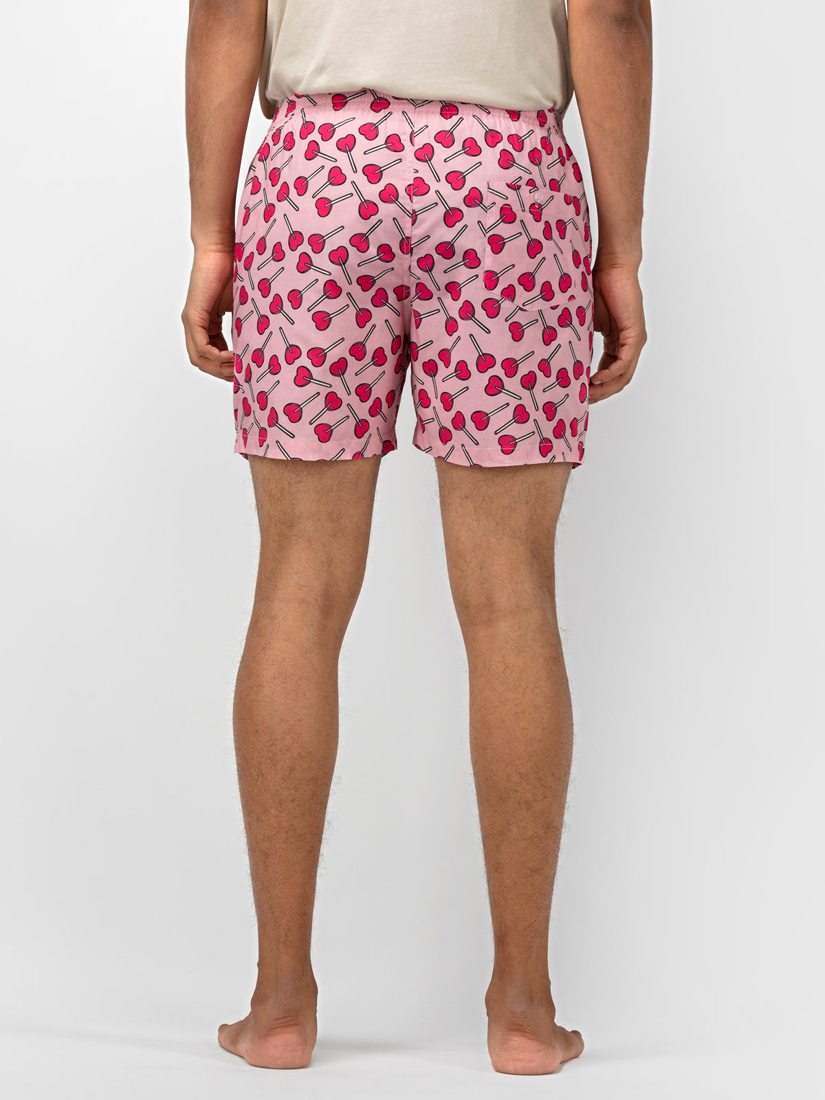 Lollypop: Pink Printed Cotton Boxers