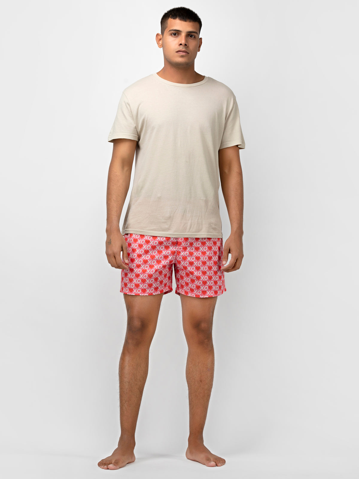 XOXO: Pink Printed Cotton Boxers