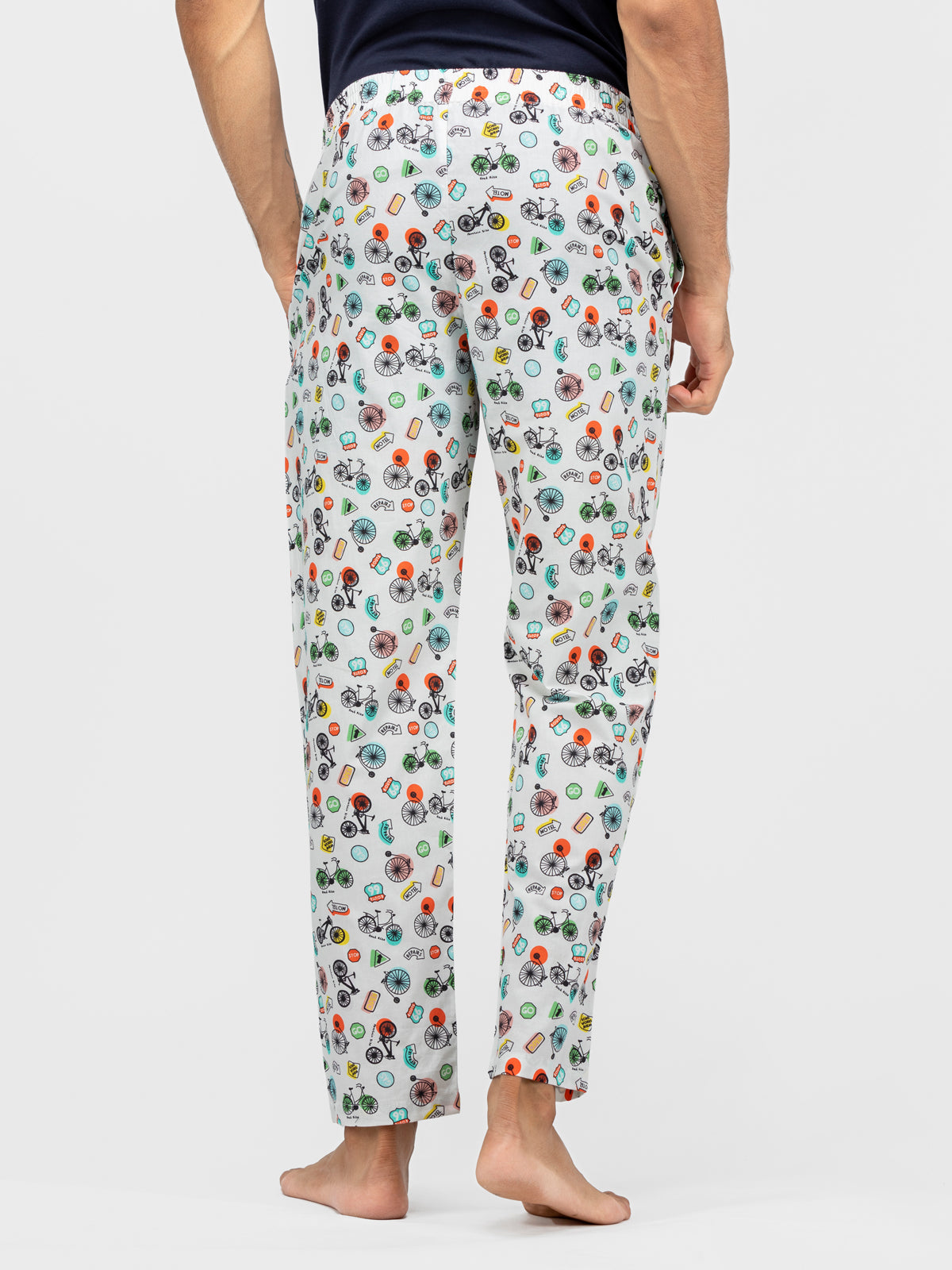 Bikoholic White Printed Cotton Pajamas