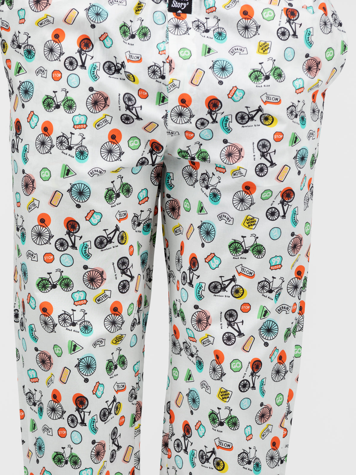 Bikoholic White Printed Cotton Pajamas