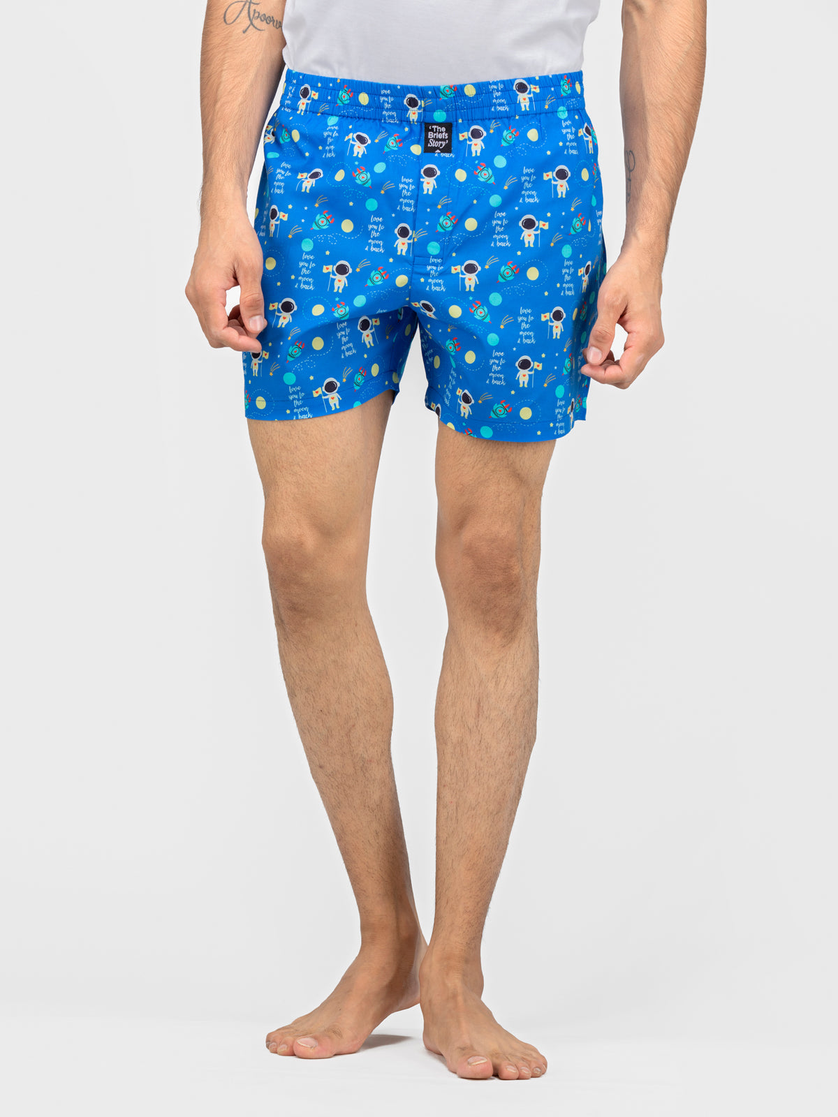 Blue Moon & Back printed cotton boxers - thebriefsstory