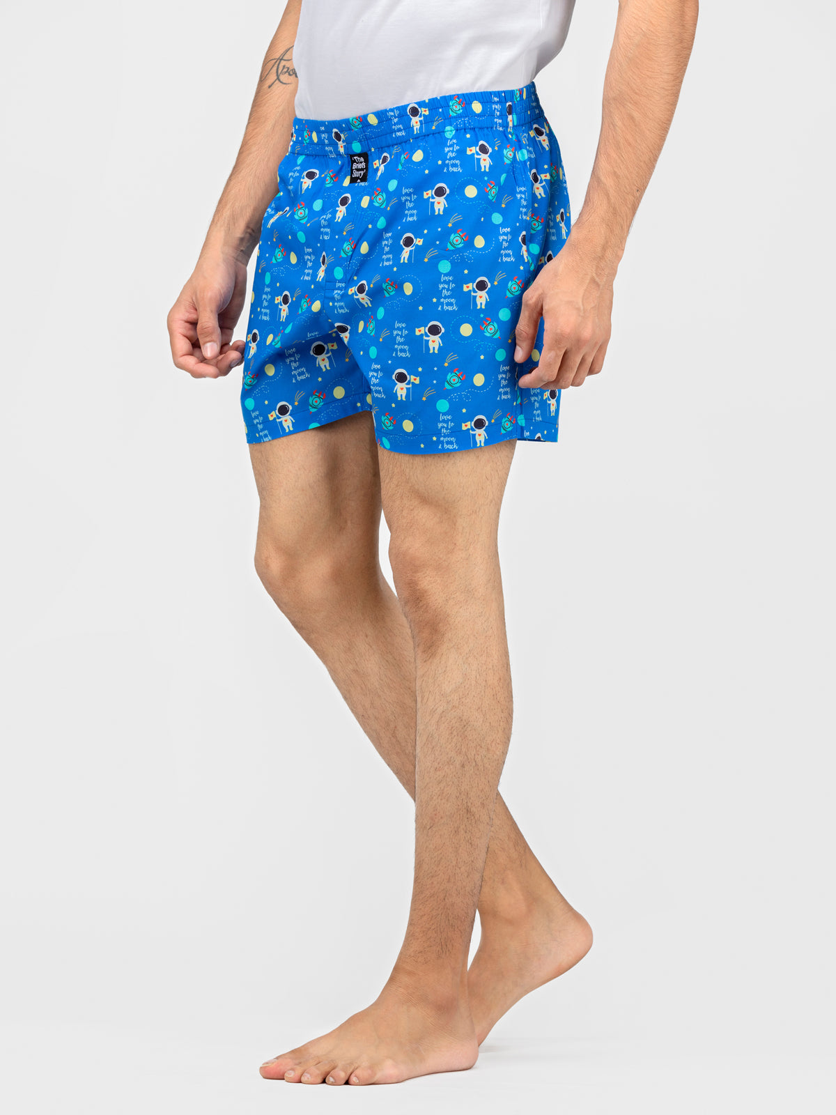 Blue Moon & Back printed cotton boxers - thebriefsstory