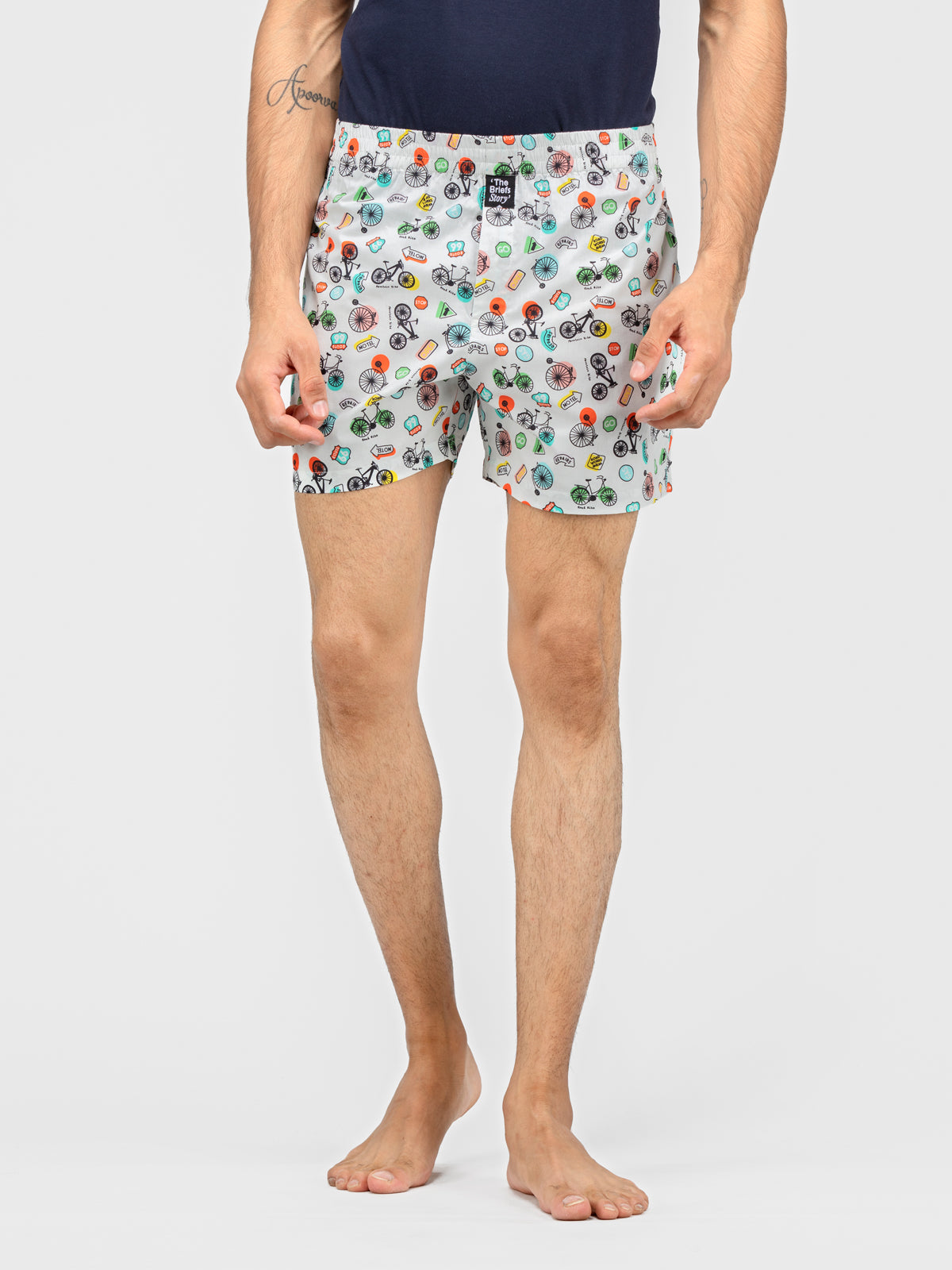 White Bikoholic printed cotton boxers