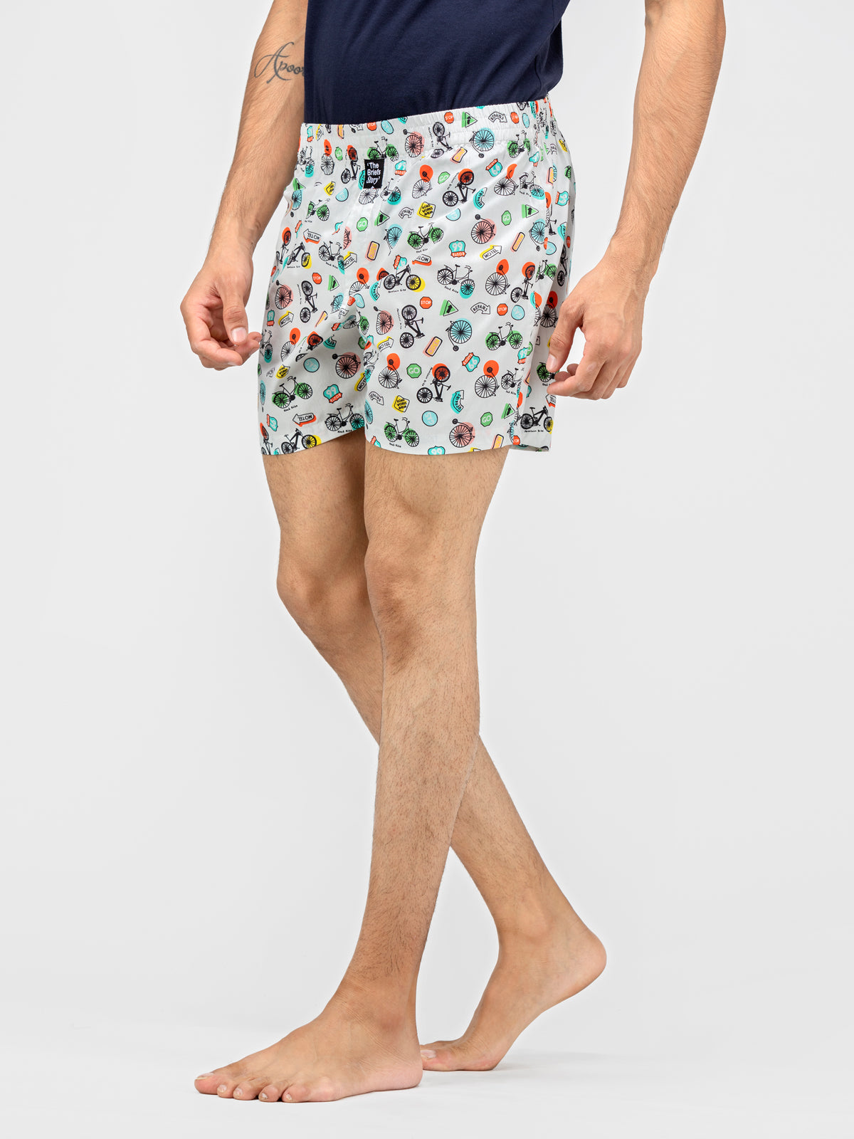 White Bikoholic printed cotton boxers