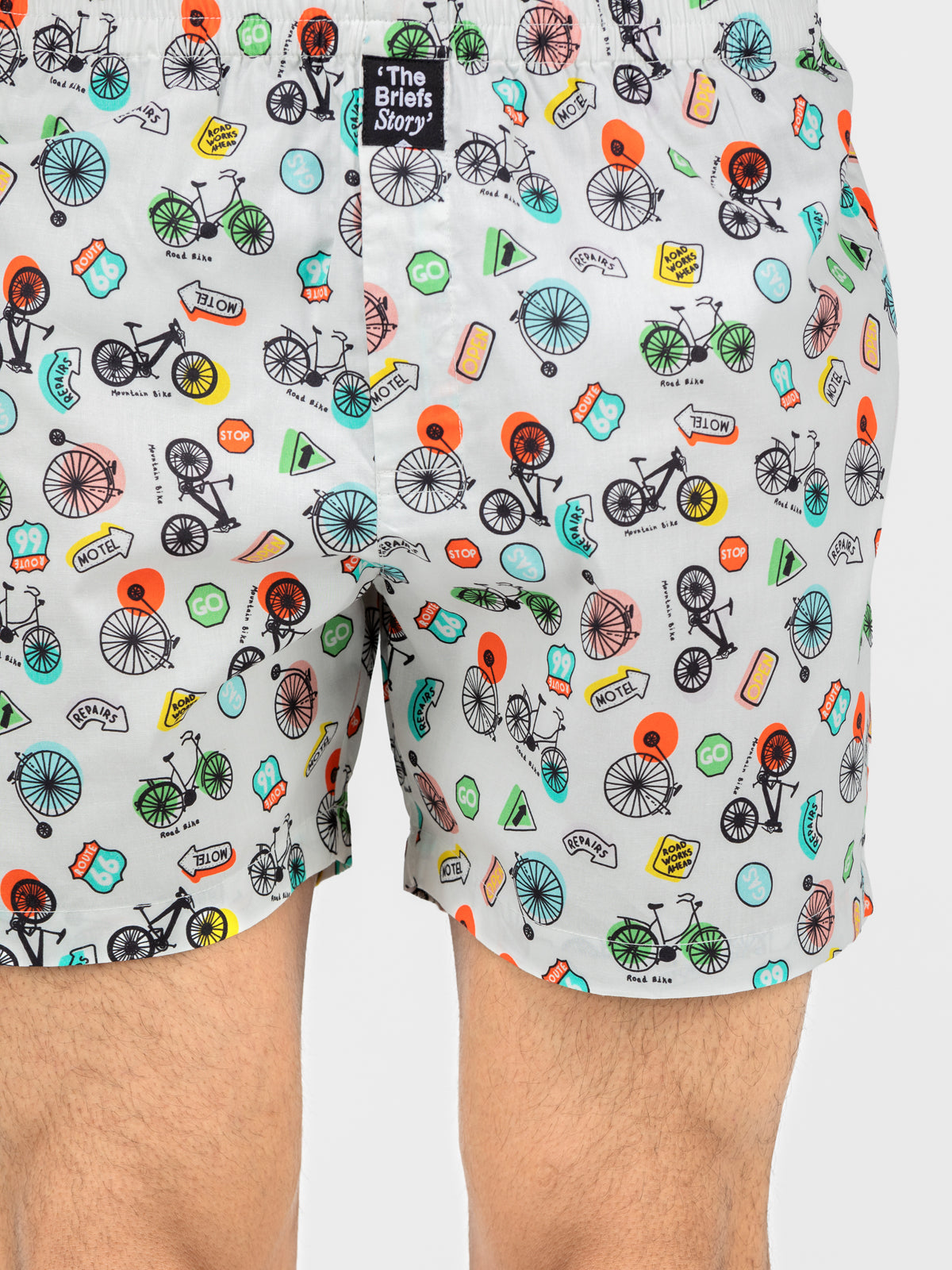 White Bikoholic printed cotton boxers