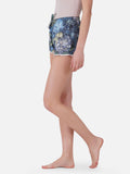 Blue Floral viscose Mini shorts - thebriefsstory