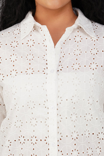 Schiffli Boyfriend Shirt